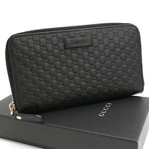 Gucci Zip Around Long Wallet Guccissima Leather Black